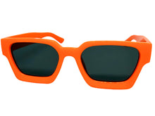 Classic Vintage Retro Style SUNGLASSES Thick Neon Orange Frame - Dark Lens 1402