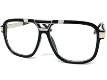 Classic Vintage Retro Hip Hop Rapper Style Clear Lens EYEGLASSES Black & Silver Frame 8529