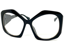Oversized Exaggerated Vintage Retro Style Clear Lens EYEGLASSES Large Black Frame E2019