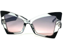Oversized Exaggerated Funky Vintage Retro Style SUNGLASSES Large Gray Frame E2125