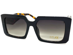 Classic Modern Retro Style SUNGLASSES Black & Tortoise Frame 49034