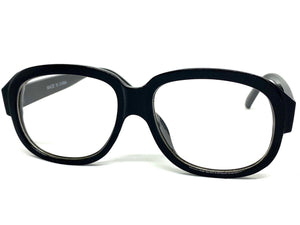 Classic Vintage Retro Style Clear Lens EYEGLASSES Large Black Frame 81219