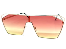 Oversized Sleek Modern Retro Shield Style SUNGLASSES Large Rose Gold Frame 4577