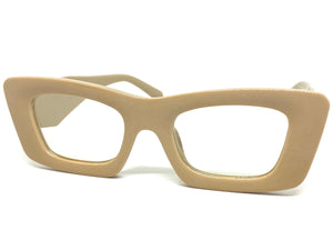 Exaggerated Vintage Retro Style Clear Lens EYEGLASSES Thick Khaki Frame 81260