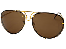 Oversized Exaggerated Vintage Retro Style SUNGLASSES Large Gold Frame 4165