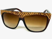 Oversized Classic Vintage Retro Style SUNGLASSES Large Brown Snakeskin Frame 1201