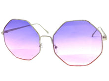 Oversized Exaggerated Vintage Retro Style SUNGLASSES Large Silver Octagon Frame 4150