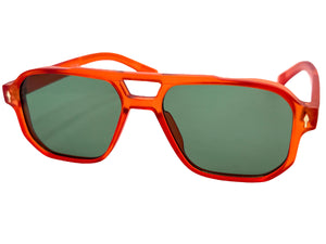 Classic Vintage Retro Hip Hop Style SUNGLASSES Square Matte Orange Frame 80930