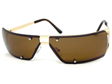 Contemporary Modern Wrap Style SUNGLASSES Gold Frame E0943