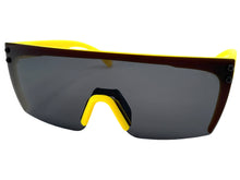Classic Hardcore Biker Gangster Wrap Shield Style POLARIZED SUNGLASSES Yellow Frame - Dark Lens X0018