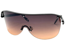 Oversized Exaggerated Vintage Retro Shield Style SUNGLASSES X-Large Black Frame E0580