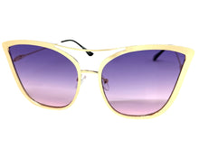 Classic Vintage Retro Cat Eye Style SUNGLASSES Funky Gold Frame A305