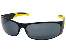 Classic Contemporary Modern Wrap Style SUNGLASSES Sleek Black & Yellow Frame 3727