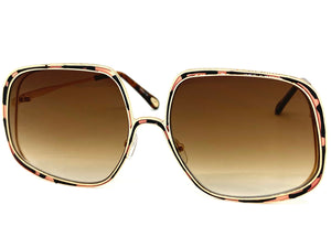 Exaggerated Classic Vintage Retro Style SUNGLASSES Square Gold Frame 2312