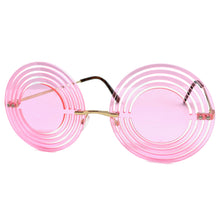 Funky Party Club Raver Hippie SUNGLASSES Spiral Pink Lens 4997