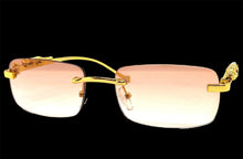 Classy Elegant Sophisticated Luxury Style SUNGLASSES Rimless Gold Frame E0661