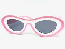 Contemporary Modern Retro Raver Party SUNGLASSES Funky White & Pink Frame 2123