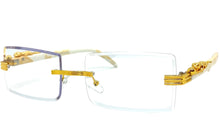 Classy Elegant Luxury Modern Designer Style Clear Lens EYEGLASSES Gold Rimless Frame 5302