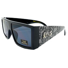 Oversized Biker Gangster Hardcore LOCS SUNGLASSES Black Frame Black Bandana 91160