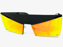 Modern Retro Futuristic Party Raver Style SUNGLASSES Unusual Black Frame 5275