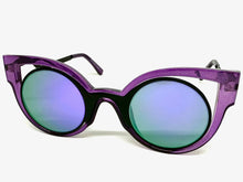 Classic Vintage Retro Cat Eye Style SUNGLASSES Funky Purple Frame 1737