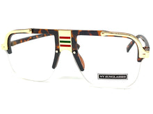 Men's Classic Vintage Retro Hip Hop Style Clear Lens EYEGLASSES Tortoise & Gold Frame 2719