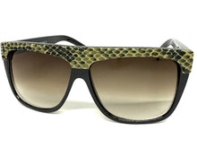Oversized Classic Vintage Retro Style SUNGLASSES Large Black Snakeskin Frame 1201