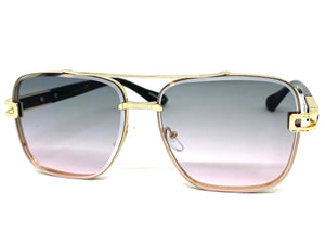 Classic Vintage Retro Aviator Style SUNGLASSES Gold & Black Frame 1706