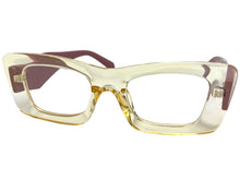 Exaggerated Vintage Retro Style Clear Lens EYEGLASSES Thick Champagne Frame 81260