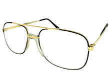 Classic TRUE Vintage Retro Aviator Style Clear Lens EYEGLASSES Gold Frame - Glass Lens 9006