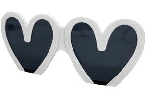 Oversized Exaggerated Retro Style SUNGLASSES Heart Shape White Frame 68159