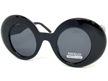 Oversized Exaggerated Vintage Retro Style SUNGLASSES Round Black Frame 1039