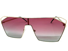 Oversized Sleek Modern Retro Shield Style SUNGLASSES Large Rose Gold Frame 4577
