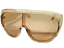 Oversized Exaggerated Modern Rerto Shield Style SUNGLASSES Large Nude Frame 68246