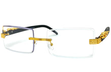 Classy Elegant Luxury Modern Designer Style Clear Lens EYEGLASSES Gold Rimless Frame 5302