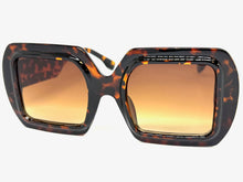 Oversized Exaggerated Vintage Retro Style SUNGLASSES Large Square Tortoise Frame 1351