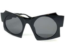 Oversized Exaggerated Modern Retro Style SUNGLASSES Large Funky Black Frame 1247