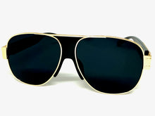 Classic Hardcore Biker Gangster Hip Hop Rapper Style SUNGLASSES Gold & Black Frame - Super Dark Lens 4000