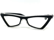 Classy Elegant Modern Retro Cat Eye Style Clear Lens with Slight Tint SUNGLASSES Black Frame E1997
