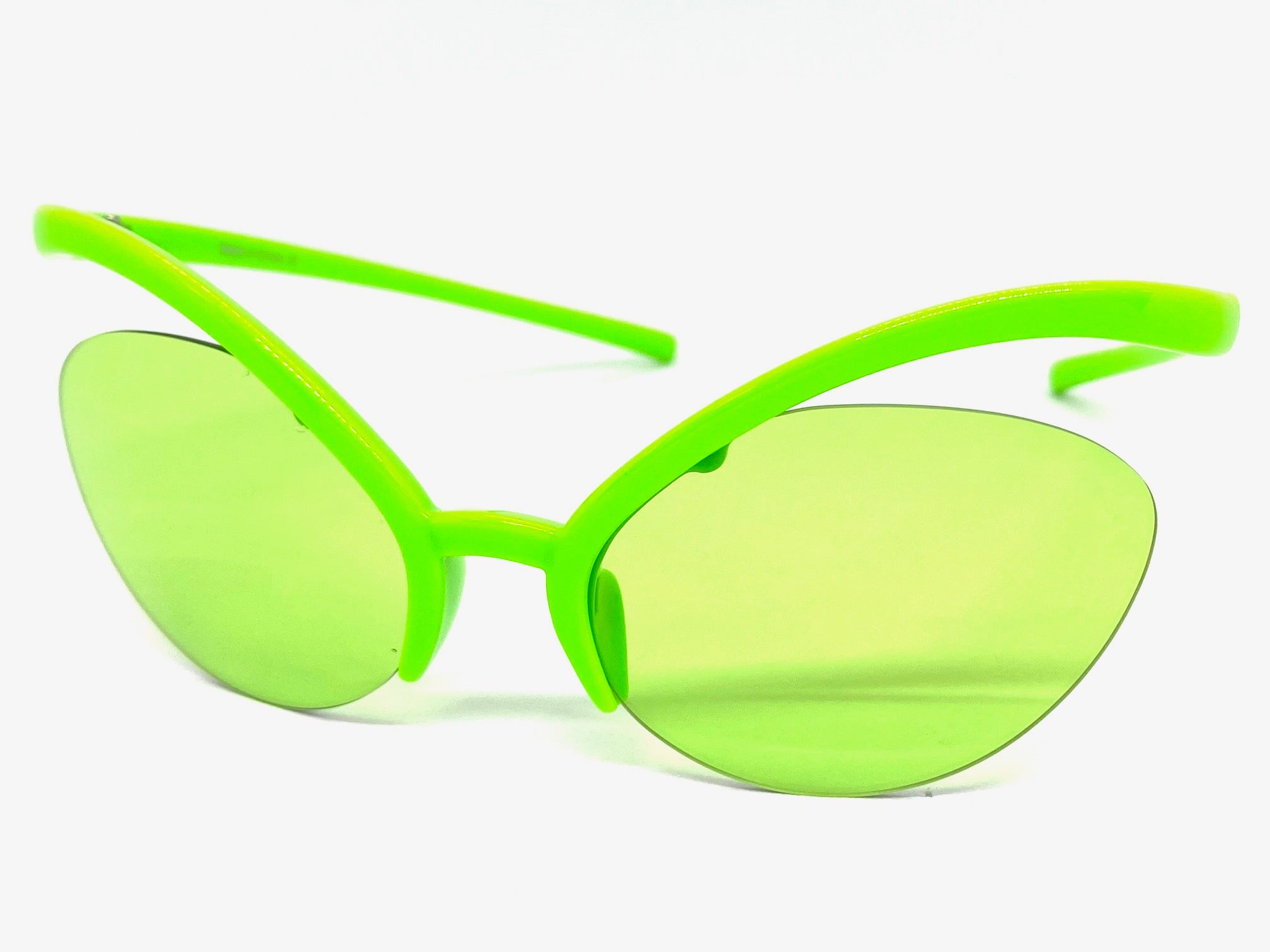 Futuristic Contemporary Modern Wrap Style SUNGLASSES Neon Green Frame –  SAAK EYEWEAR
