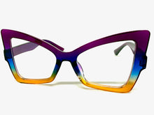 Oversized Vintage Retro Style Clear Lens EYEGLASSES Large Purple Frame 97198