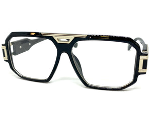 Classic Vintage Retro Hip Hop Rapper Style Clear Lens EYEGLASSES Black & Silver Frame 5408 (Copy)