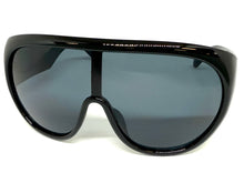 Oversized Exaggerated Modern Rerto Shield Style SUNGLASSES Large Black Frame 68246