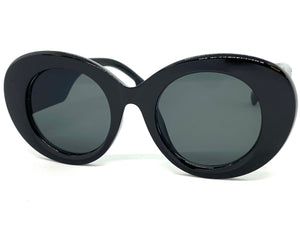 Exaggerated Vintage Retro Style SUNGLASSES Thick Round Black Frame 1279