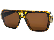 Classic Vintage Retro Luxury Hip Hop Rapper Style SUNGLASSES Large Tortoise & Gold Frame 3078