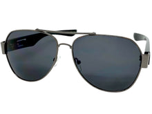 Classic Vintage Retro Aviator Style SUNGLASSES Sleek Gunmetal & Black Frame 21037