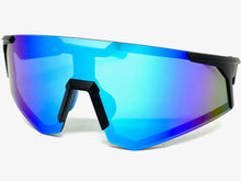 Oversized Retro Sporty Wrap Around Style SUNGLASSES Large Black Frame 9057