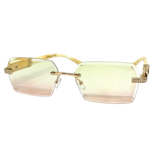 Men's Classy Elegant Luxury Designer Hip Hop Style SUNGLASSES Gold & Marble Frame E0883