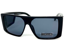 Oversized Modern Retro Shield Style SUNGLASSES Black Frame Dark Lens 9227