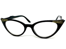 Classic Vintage Retro Cat Eye Style Clear Lens EYEGLASSES Pointy Black Frame KIT400